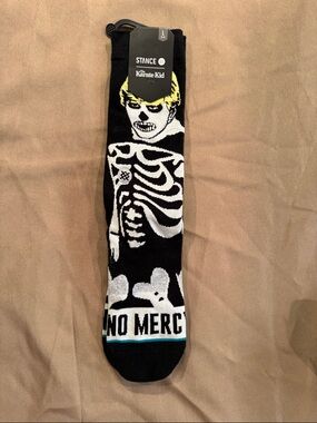 Stance Black, White & Yellow 'No Mercy' Karate Kid Graphic Crew Socks L 9-12